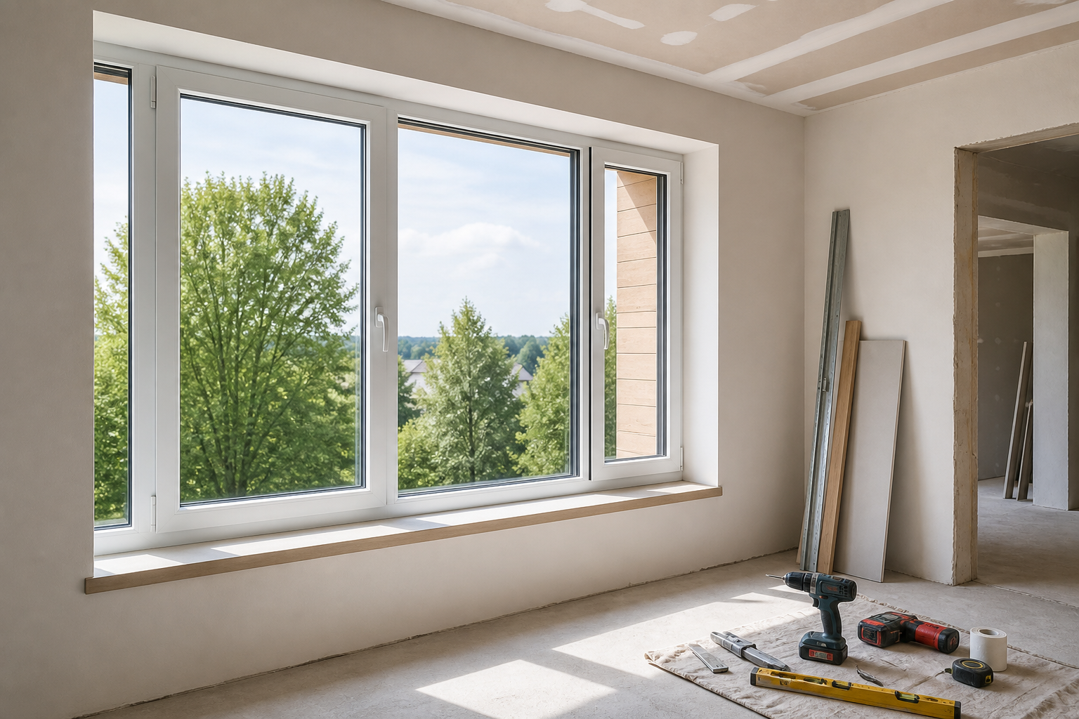 Fenstermontage im Ausbau